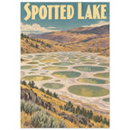 Spotted Lake Retro Travel – illustration wall art print by Printavelle – close-up
