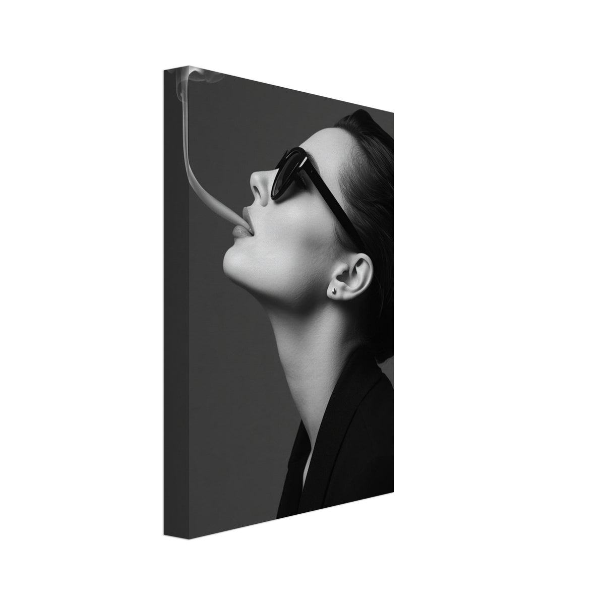 Woman With Sunglasses Monochrome Art Print – Canvas
