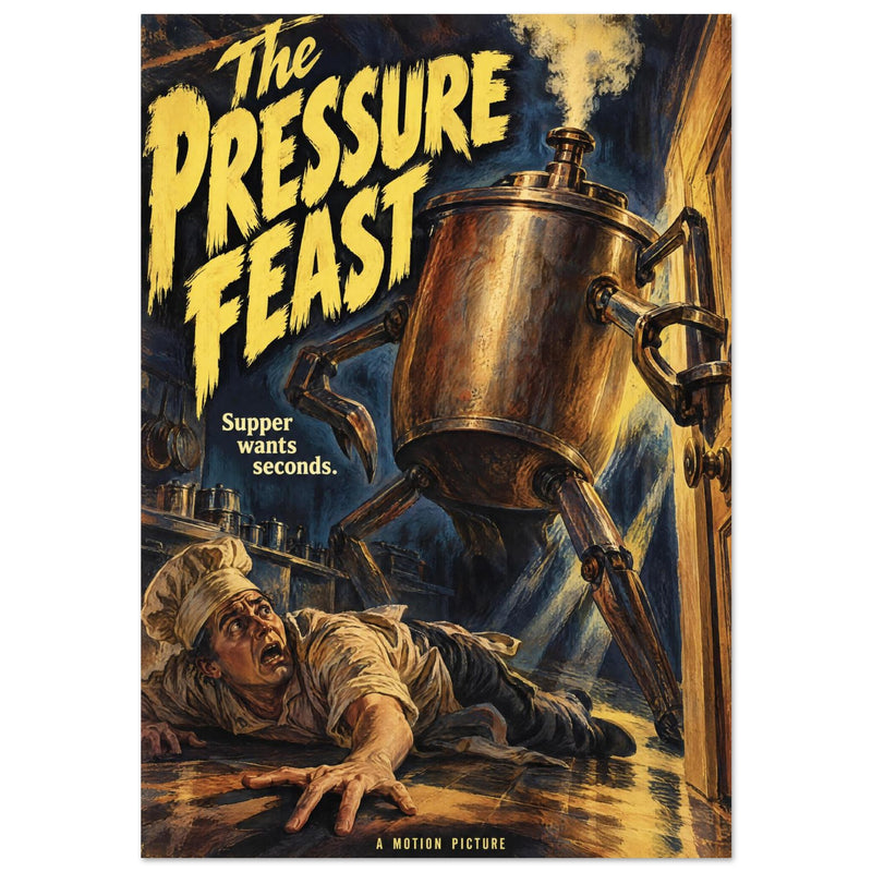 Pressure Cooker Retro Horror Poster