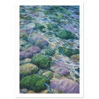 Pebbles Under Rippling Water Art Print – White Border