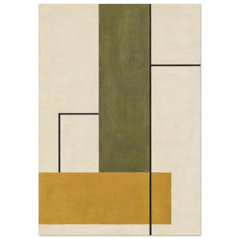 Olive And Ochre Geometric Art Print