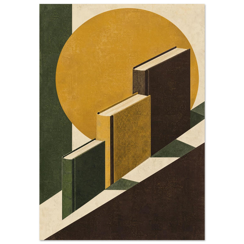 Books Geometric Retro Art Print