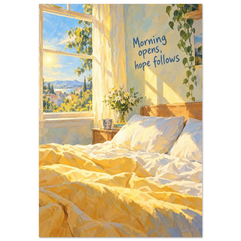 Sunlit Bedroom Morning Quote Art Print