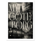 Gothenburg City Collage Typography Poster – White Border