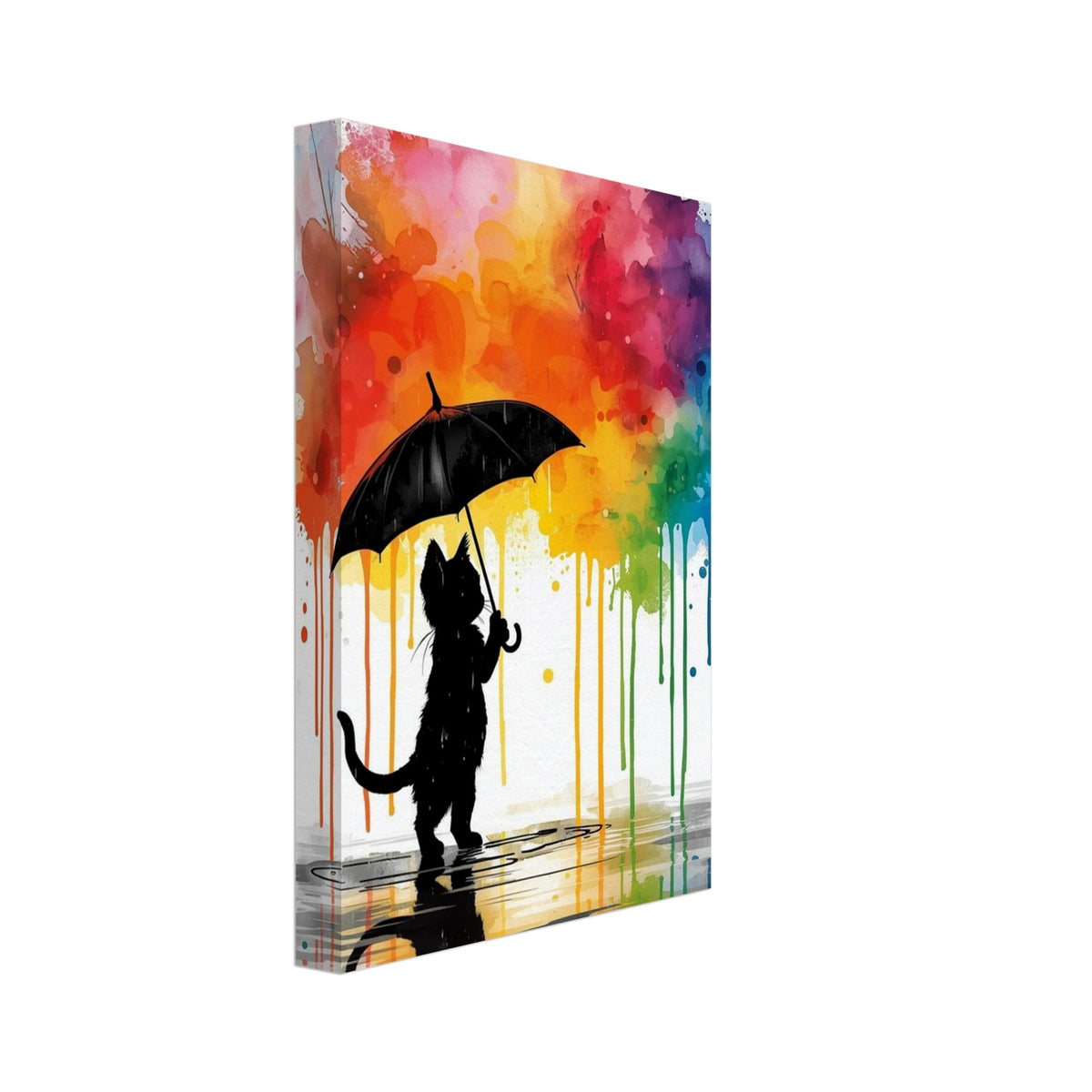 cat art print for the living room, soft painterly artwork on matte paper
