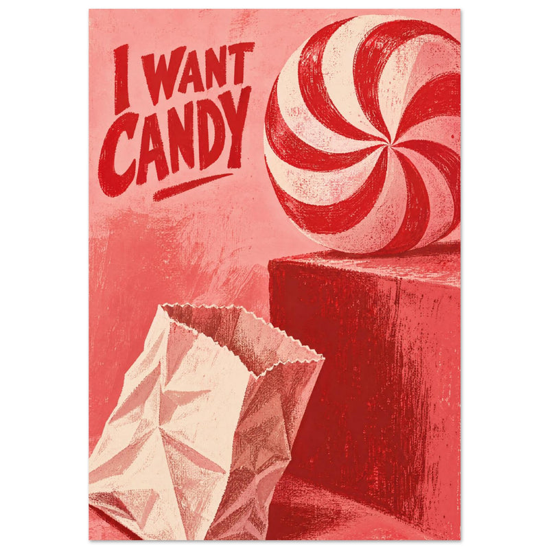 I Want Candy Retro Poster