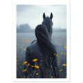 horse art print for the living room, soft painterly artwork on matte paper