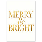 Merry And Bright Gold Typography Poster