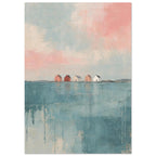 Coastal Houses Pastel Art Print