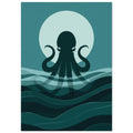 kraken art print for the home office, soft painterly artwork on matte paper