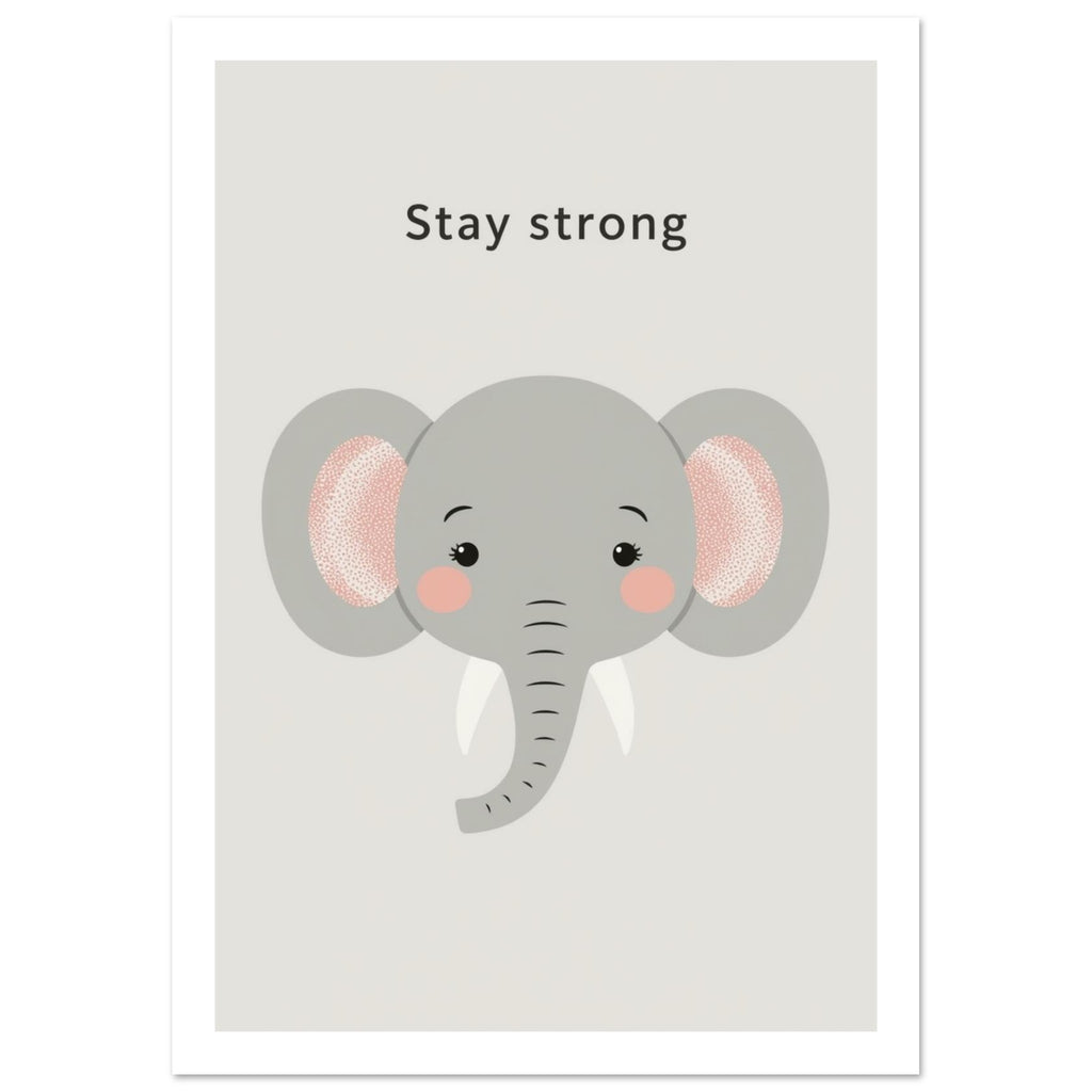elephant art print for the living room, soft painterly artwork on matte paper