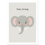 elephant art print for the living room, soft painterly artwork on matte paper
