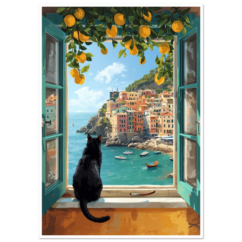 cat art print for the living room, soft painterly artwork on matte paper
