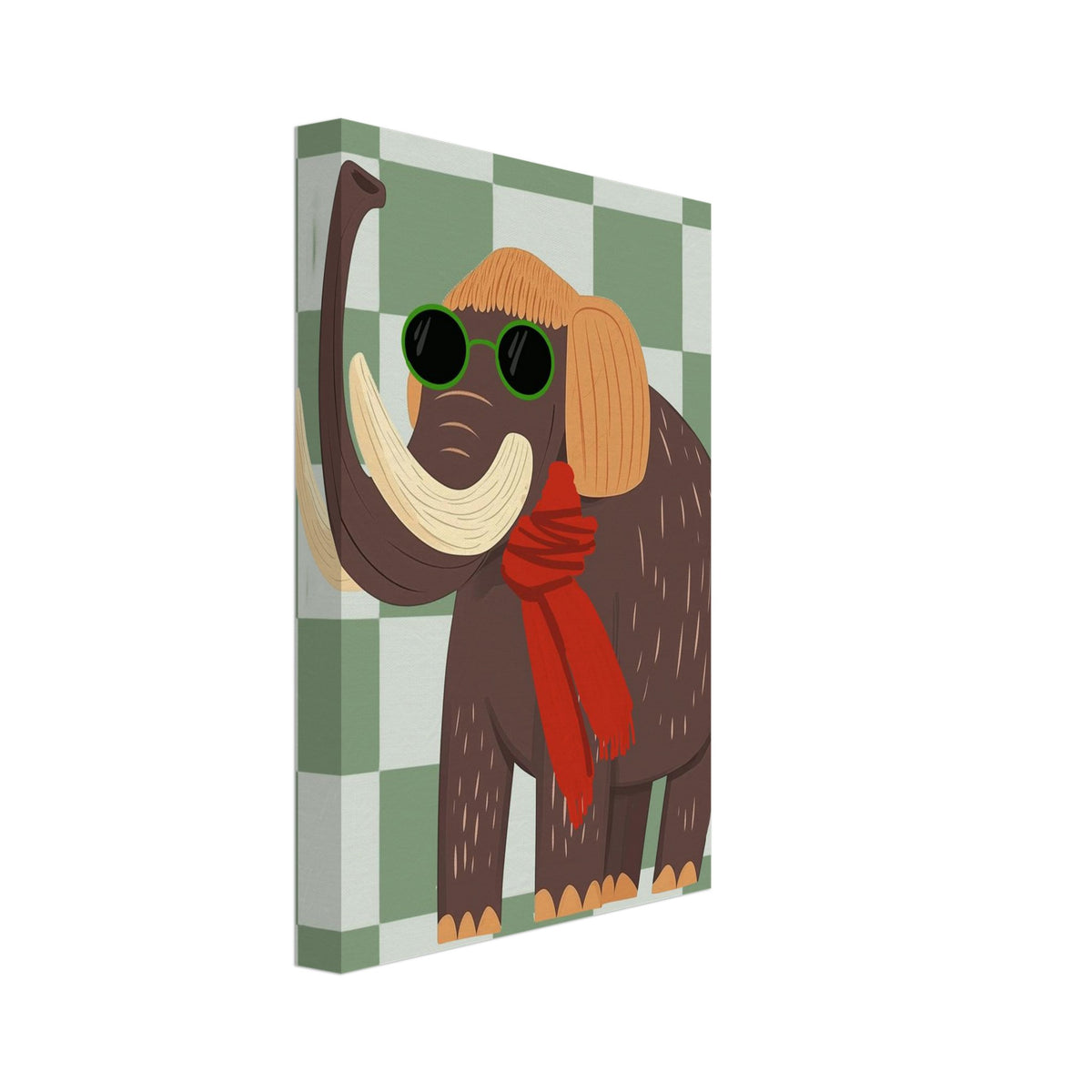 woolly mammoth art print for the nursery, soft painterly artwork on matte paper