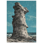 Coastal Rock Stack Teal Art Print