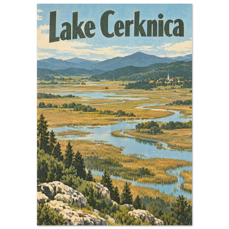Lake Cerknica Vintage Travel Poster