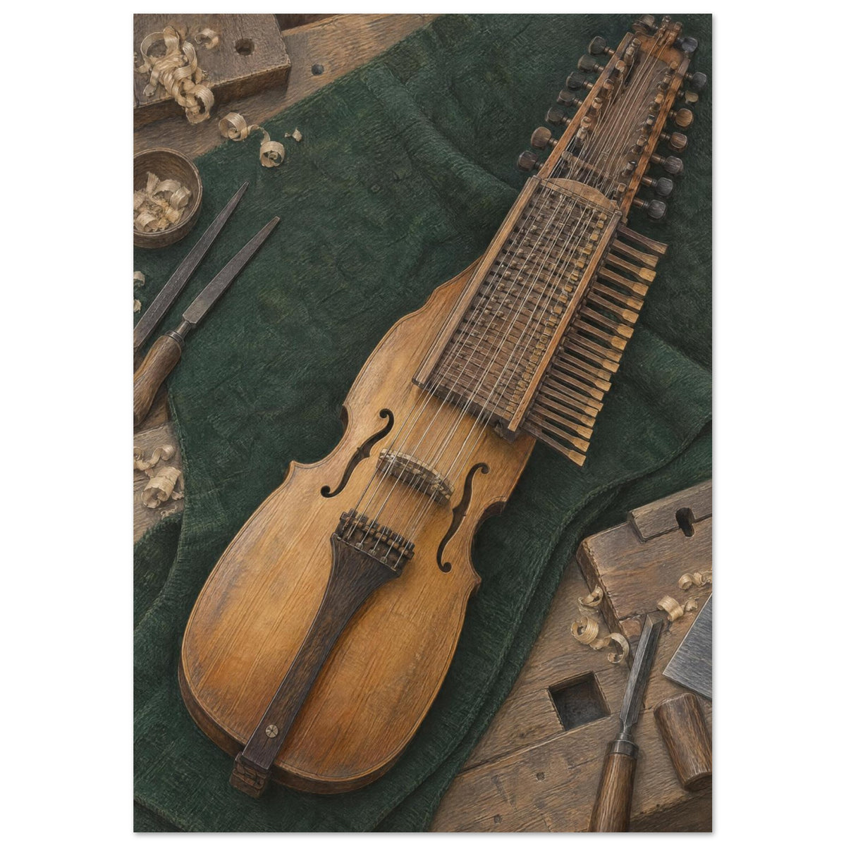 Nyckelharpa Still Life Art Print