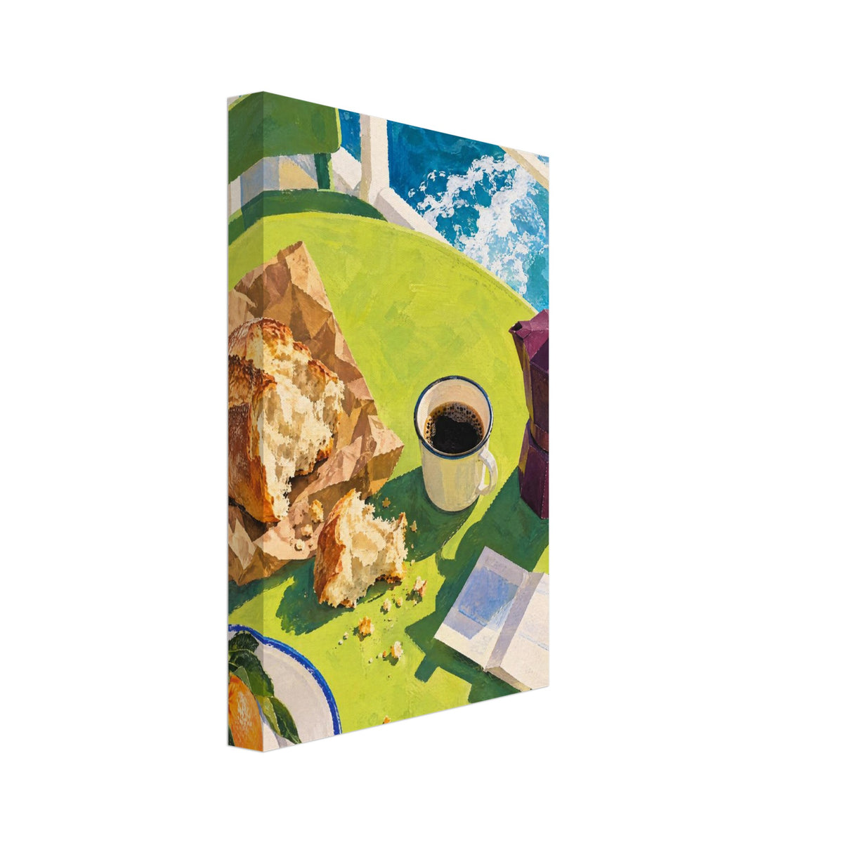 Seaside Breakfast Colourful Art Print – Canvas