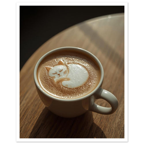 cat art print for the living room, soft painterly artwork on matte paper