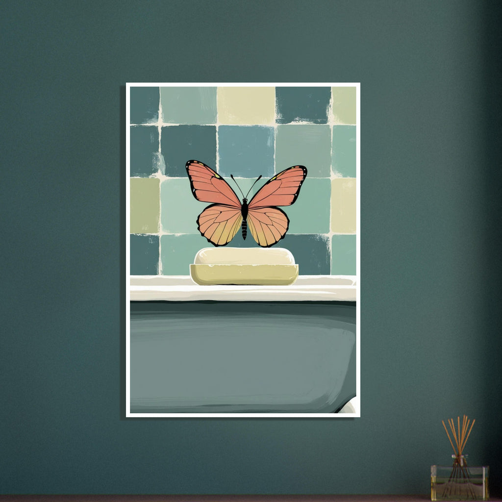 butterfly art print for the bedroom, soft painterly artwork on matte paper