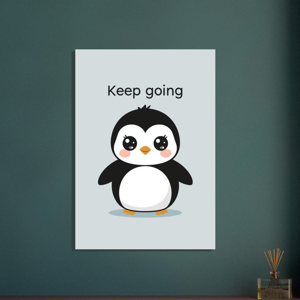 penguin art print for the nursery, soft painterly artwork on matte paper