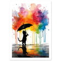 cat art print for the living room, soft painterly artwork on matte paper