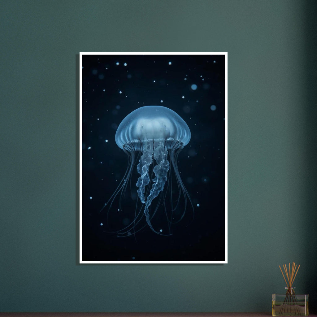 deep sea fish art print for the bathroom, soft painterly artwork on matte paper