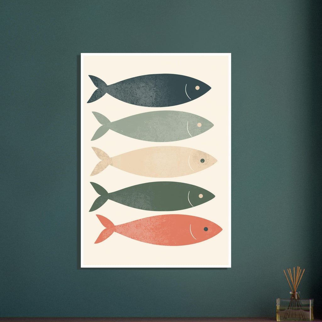 deep sea fish art print for the bathroom, soft painterly artwork on matte paper