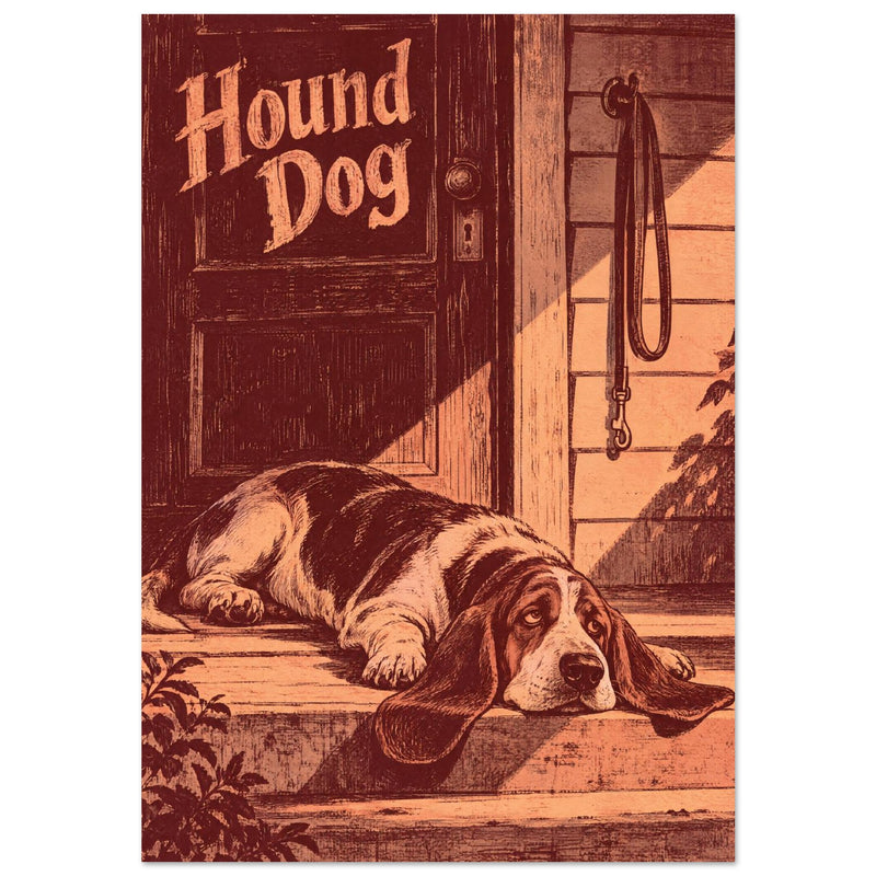 Hound Dog Vintage Style Art Print