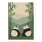 panda art print for the living room, soft painterly artwork on matte paper