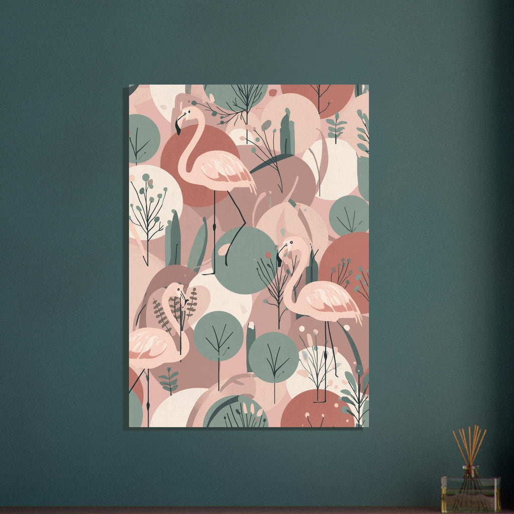 flamingo art print for the bedroom, soft painterly artwork on matte paper