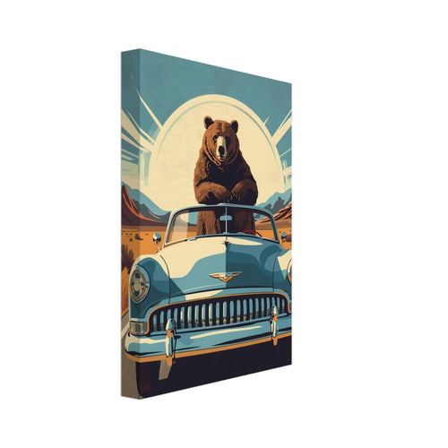 bear art print for the living room, soft painterly artwork on matte paper