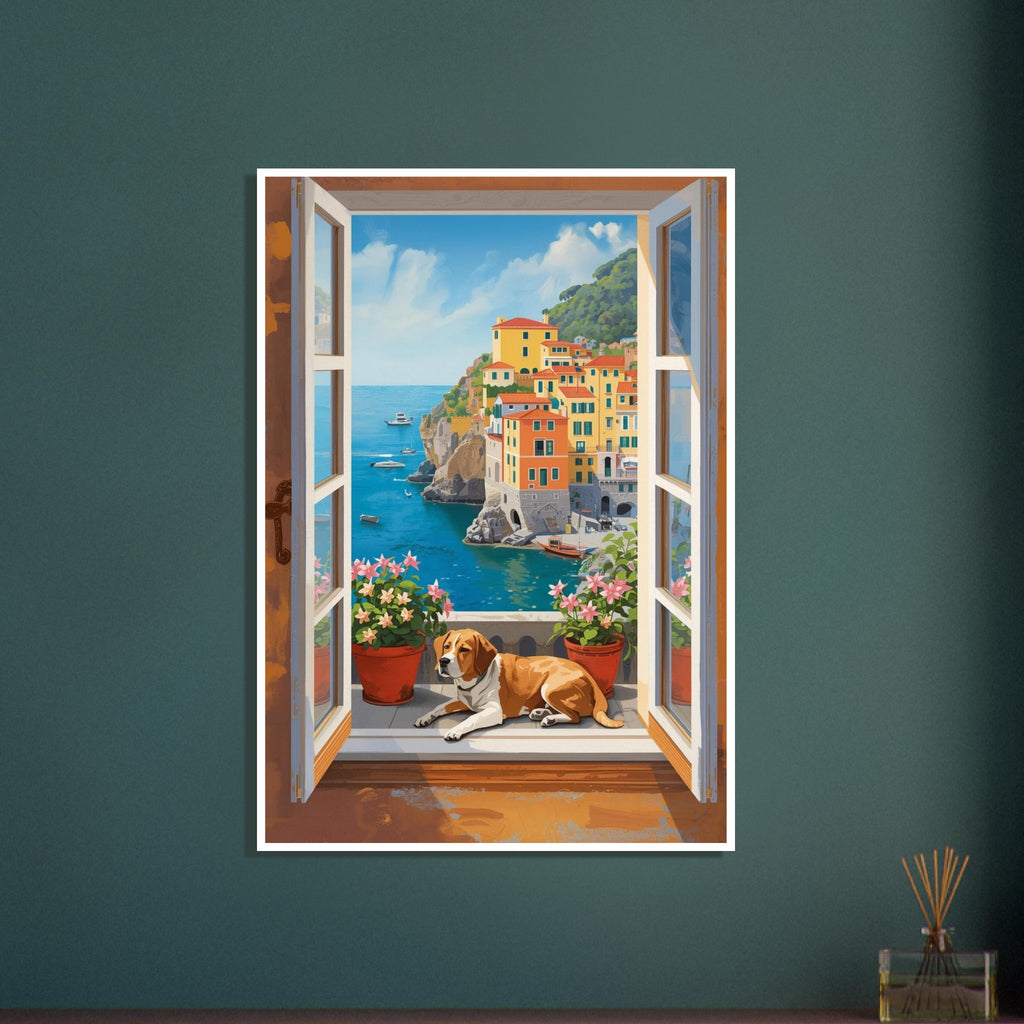 dog art print for the living room, soft painterly artwork on matte paper