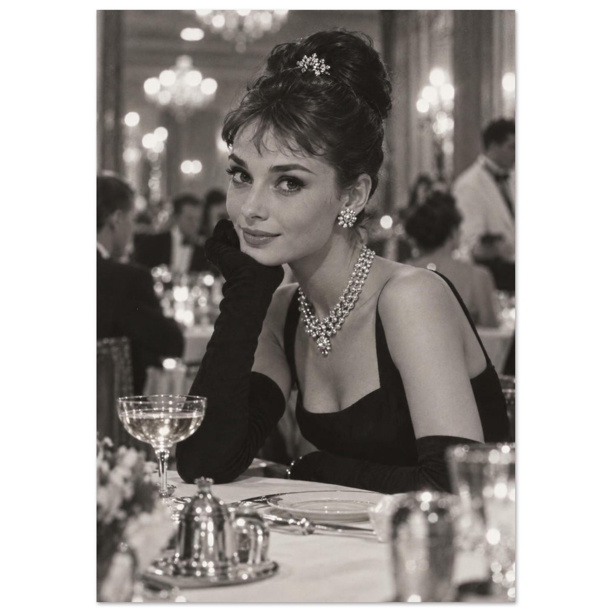 Elegant Woman Black And White Art Print