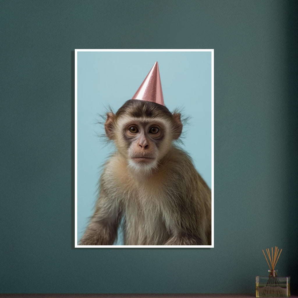 monkey art print for the nursery, soft painterly artwork on matte paper