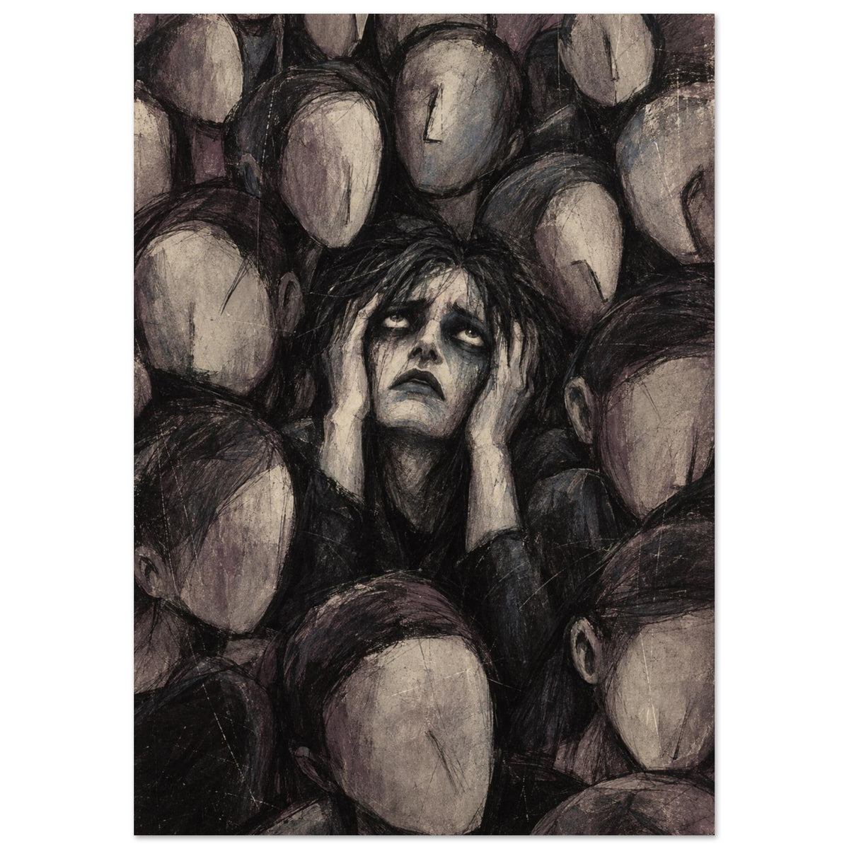 Original Abstract Composition Portrait N1F4 Art Print