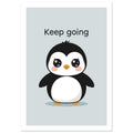 penguin art print for the nursery, soft painterly artwork on matte paper