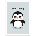 penguin art print for the nursery, soft painterly artwork on matte paper