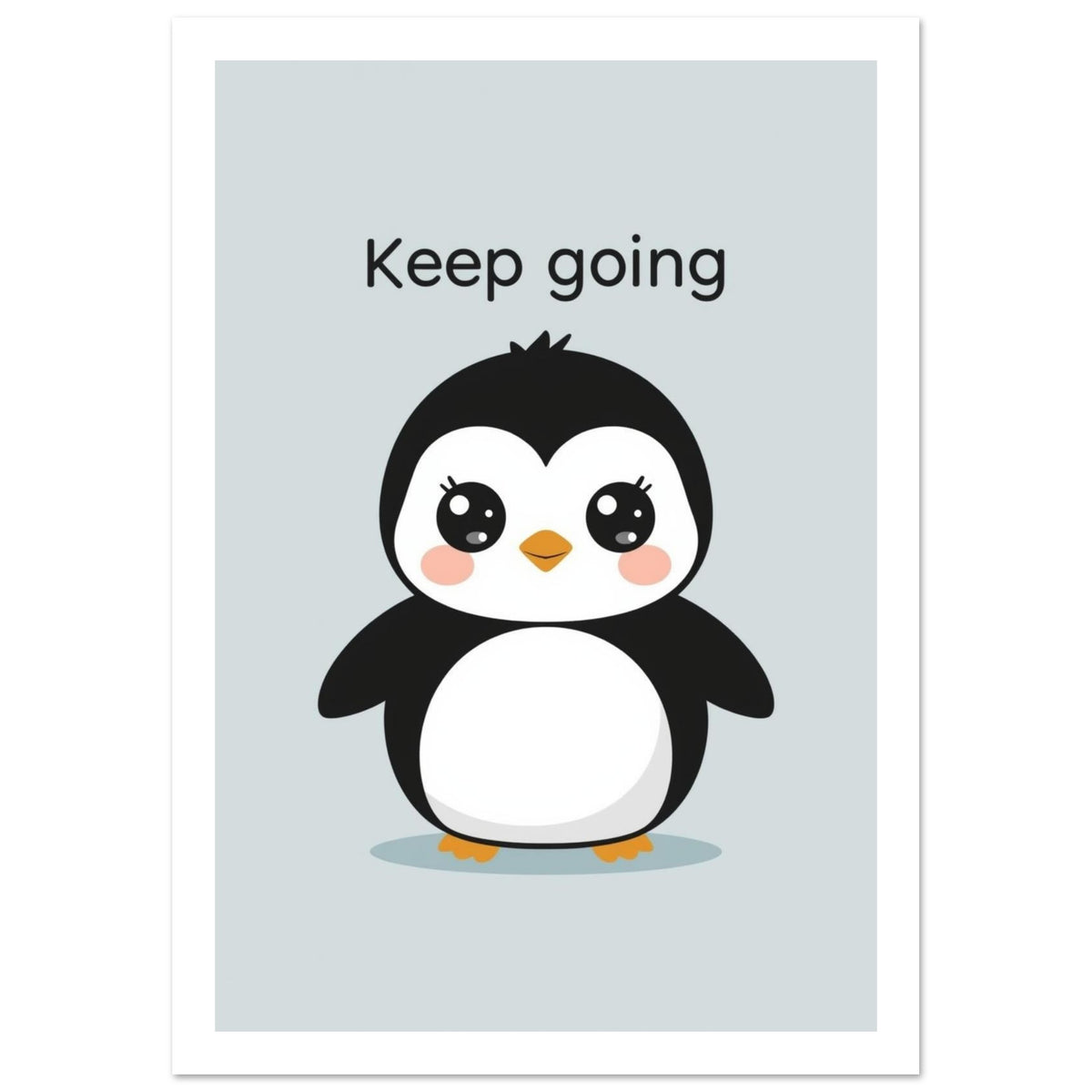 penguin art print for the nursery, soft painterly artwork on matte paper