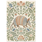 Armadillo Folk Art Botanical Poster