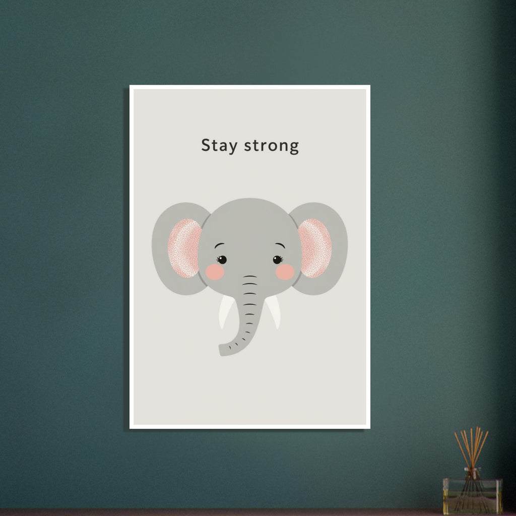 elephant art print for the living room, soft painterly artwork on matte paper