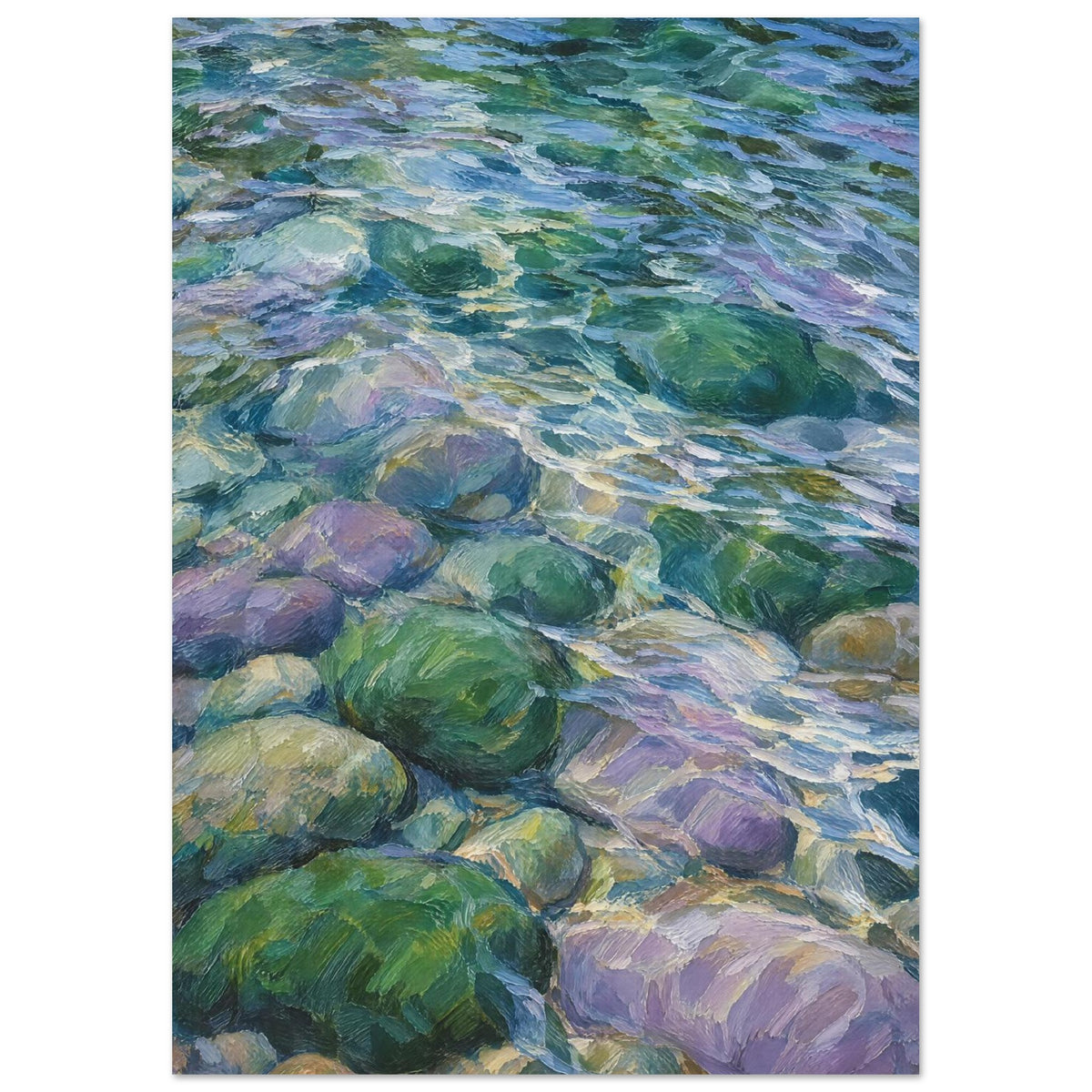 Pebbles Under Rippling Water Art Print