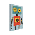 friendly robot art print for the nursery, soft painterly artwork on matte paper