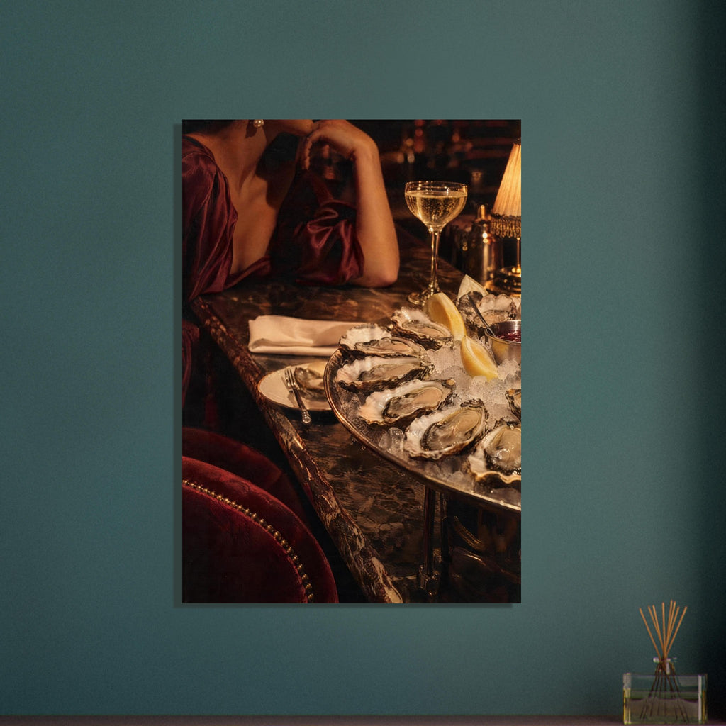 Oyster Bar Photography – photography wall art print by Printavelle – close-up