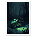 sea turtle art print for the bathroom, soft painterly artwork on matte paper