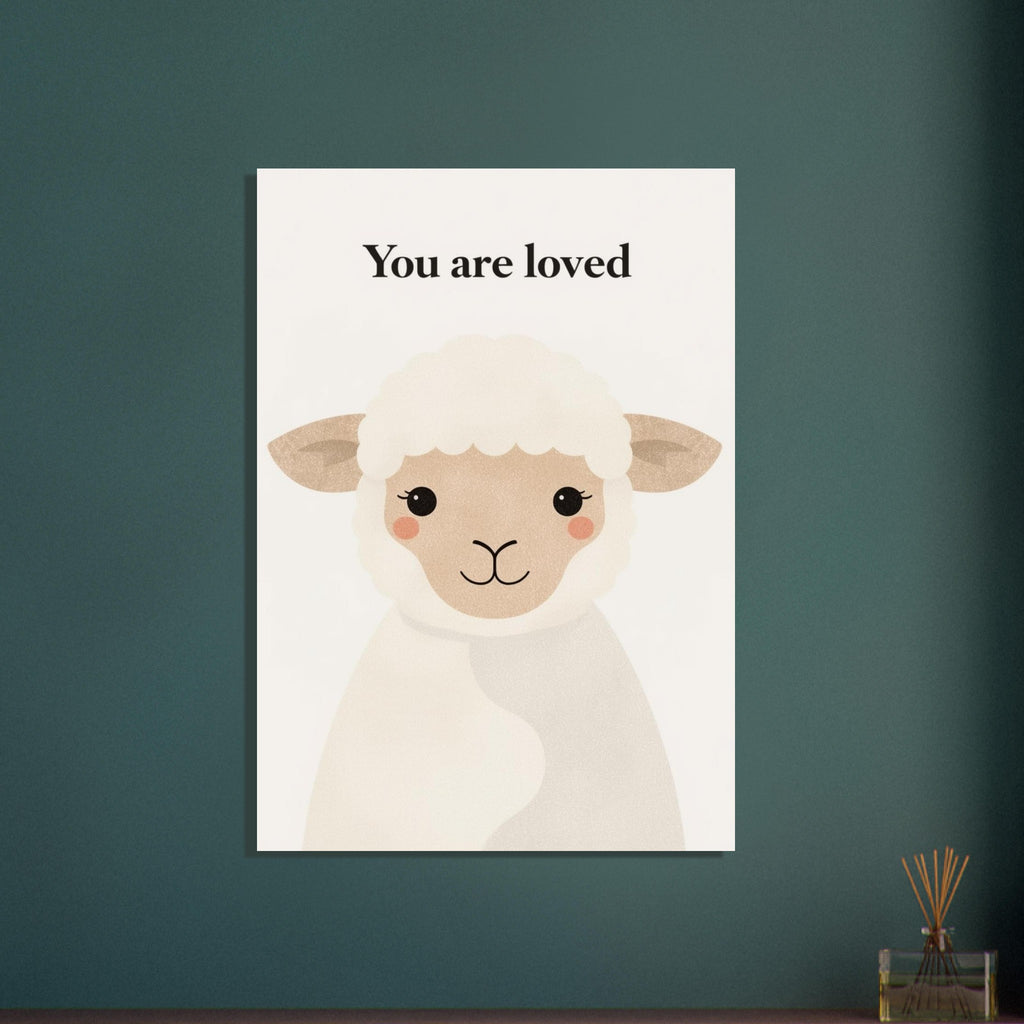 lamb art print for the living room, soft painterly artwork on matte paper