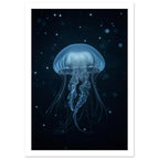 deep sea fish art print for the bathroom, soft painterly artwork on matte paper