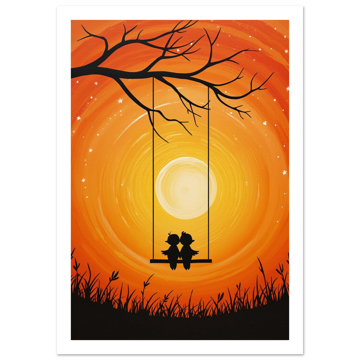 small garden bird art print for the kitchen, soft painterly artwork on matte paper