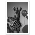 zebra art print for the living room, soft painterly artwork on matte paper