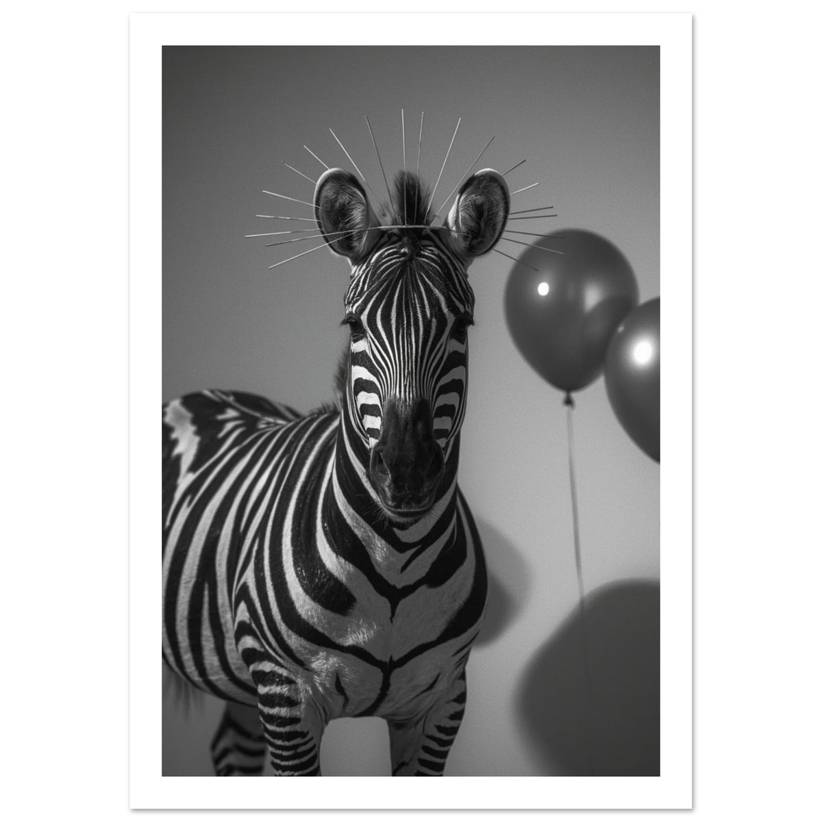 zebra art print for the living room, soft painterly artwork on matte paper